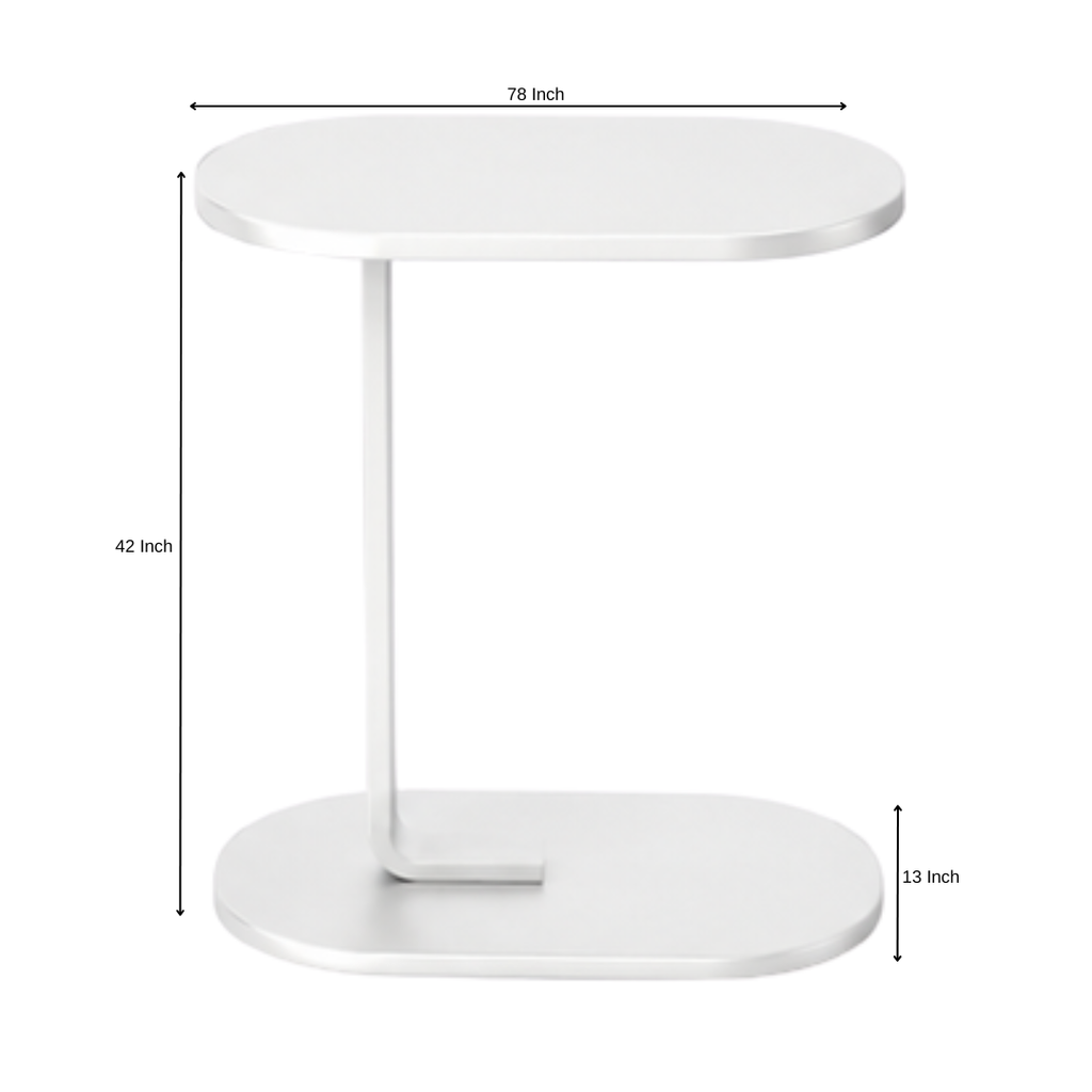 Ledge Side Table, All White