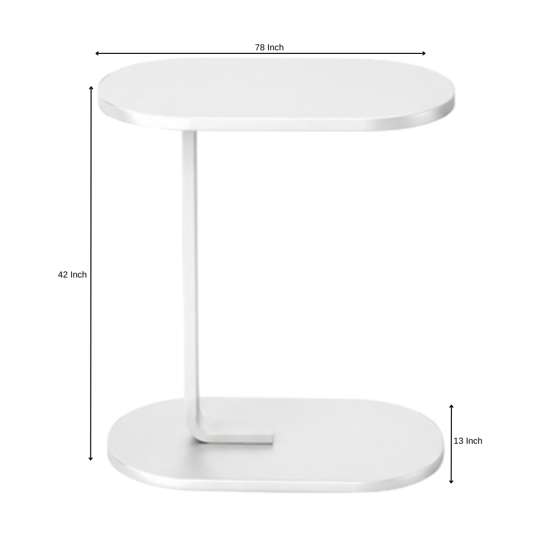 Ledge Side Table, All White